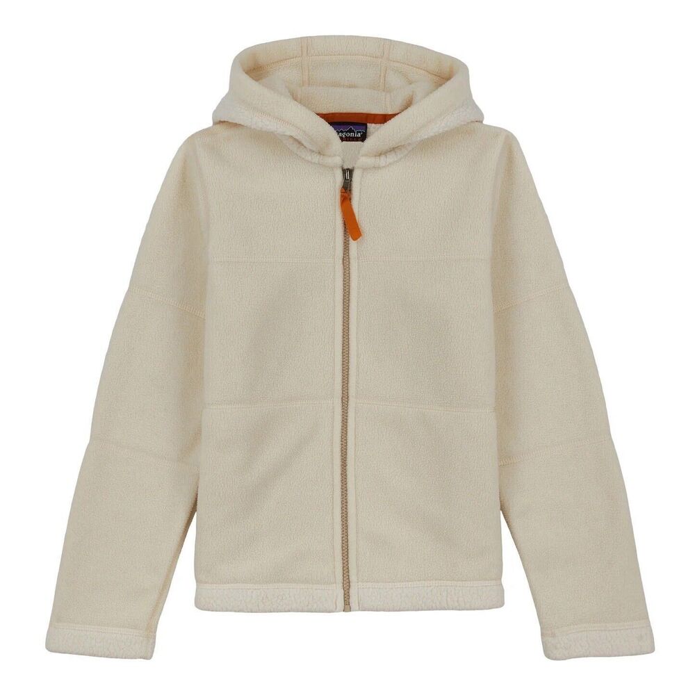 Patagonia Cream Synchilla Arctic Fleece Jacket Hooded Full Zip USA Made Size L